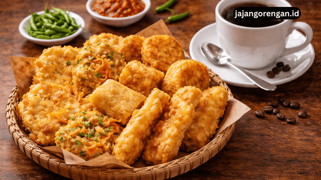 gorengan dan kopi hitam